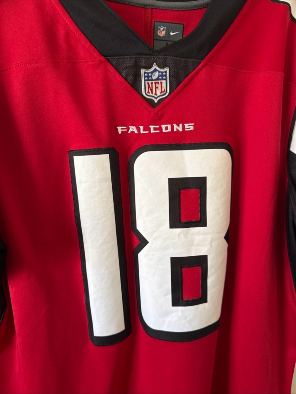 Men’s Nike Calvin Ridley #18 Atlanta Falcons Vapor Lmtd NFL Jersey Sz L Red RARE - Picture 2 of 6